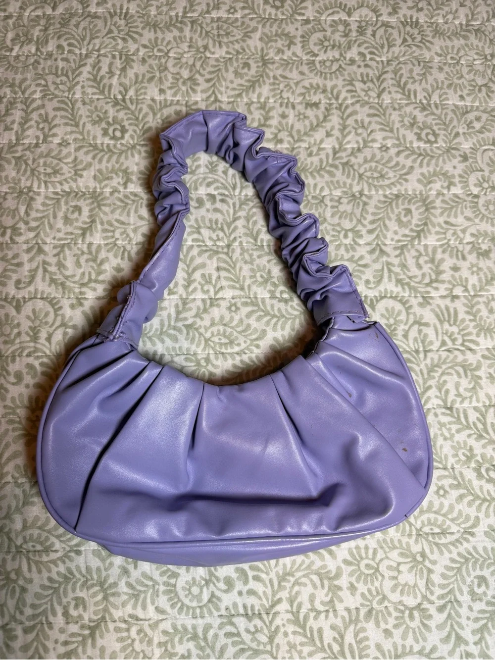 Lavender Ruched Shoulder Bag - Unbranded
